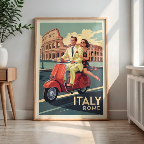 Vintage rome italy - italy, vespa