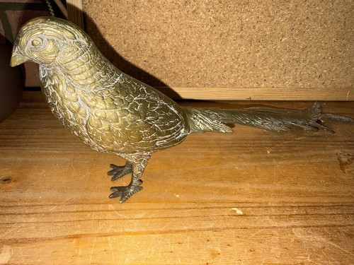 Vintage solid brass - , pheasant