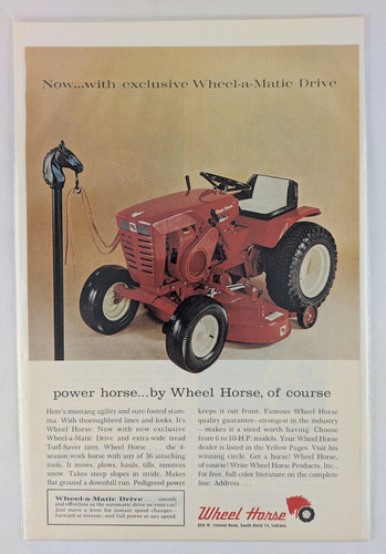 Wheel horse riding lawn - wheel, mower