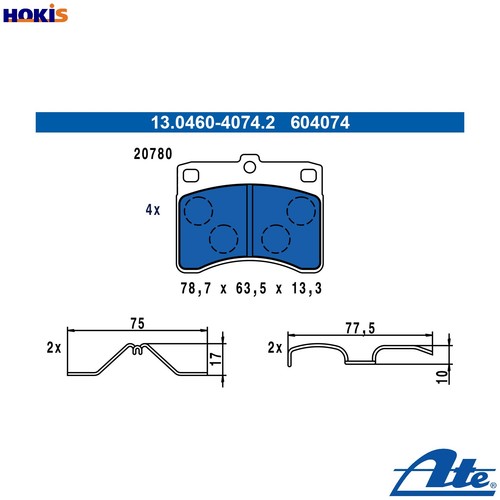 Brake pad set disc - set,