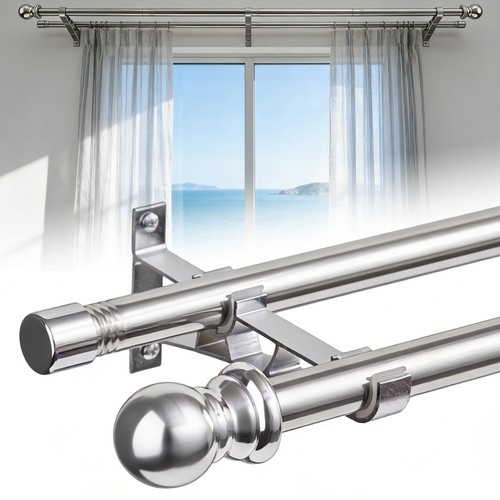 Double curtain poles - curtain, cm