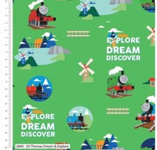100% Cotton Fabric Thomas The Tank Engine Friends Dream & Explore