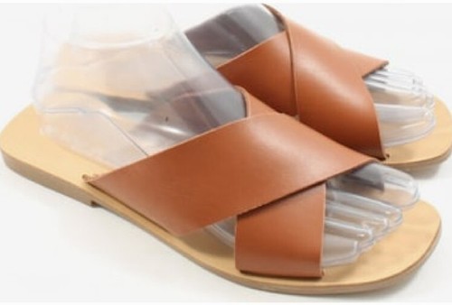 Ladies real leather tan - real,