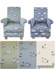 iLiv Baa Baa Sheep Fabric Adult Chair Armchair Patchwork Accent Animals Nursery