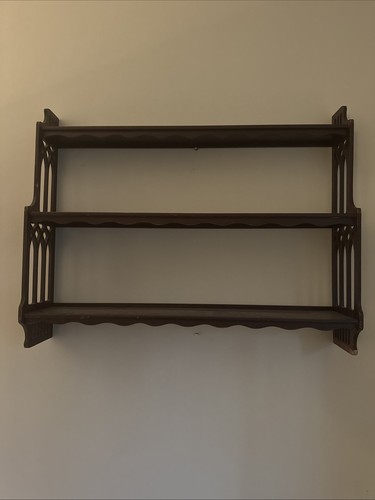 Antique mahogany plate shelf - mahogany,