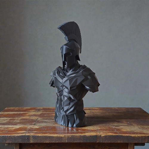 125mm low poly spartan warrior - low,