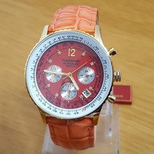 Mens Krug-Baumen Air Traveller 400209DS Diamond ct Chrono Pilots Aviator Watch