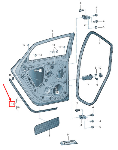 Seat leon rear left - rear, lower