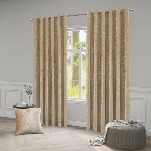 Crushed velvet curtains pair - crushed,