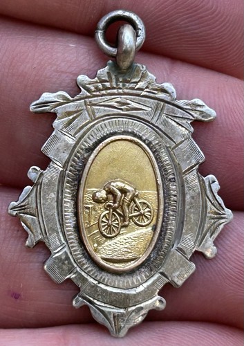 Vintage silver cycling medal - vintage,