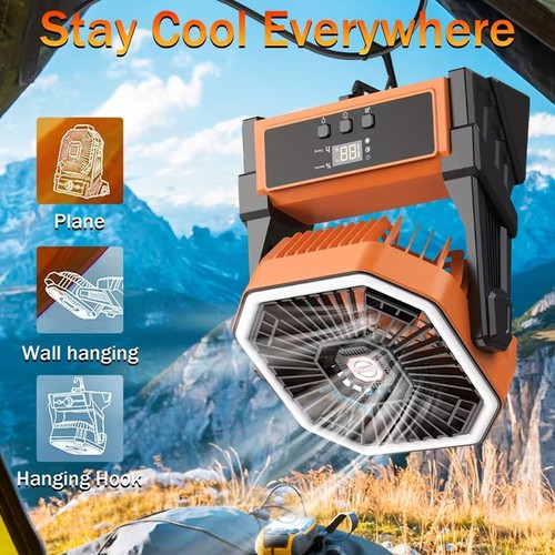 With led light camping fan - led,