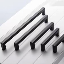 Door Handles Kitchen Cupboard Cabinet Drawer T Bar Handles 64-192mm Hole Silver