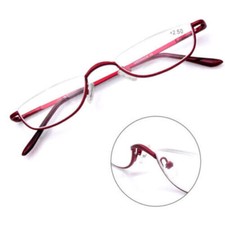 Men Women Half Moon Rimless Reading Glasses Spring Hinge Readers +1.0 ~ +3.5