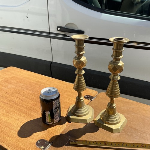 Vintage brass candlesticks - brass,