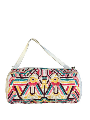 Womens boho embroidered duffle - embroidered,
