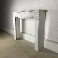 Antique White Carrara Marble Fireplace Surround