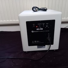 white 100W active BOSTON ACOUSTICS XS powered SUBWOOFER auto STANDBY +2m cable