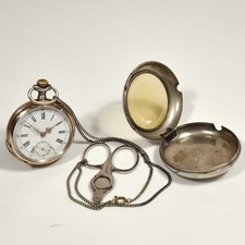 Antique 1895 Pocket Watch with Cigarette Cutter Chain and Case Aeby & Landry