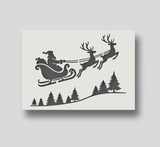 Santa Sleigh Stencil for Card