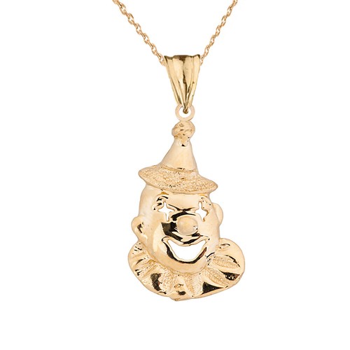 Gold circus clown - clown, pendant