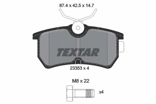 Rear brake pad set - set, disc