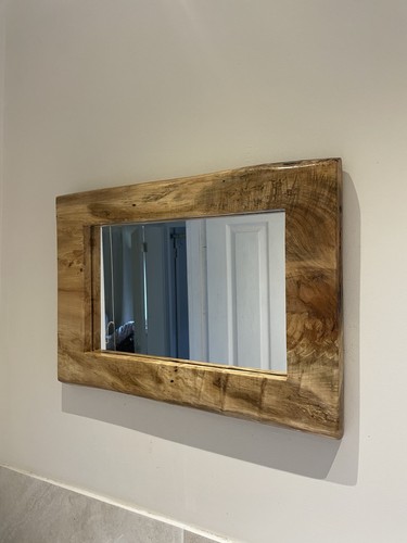 Rustic hardwood mirror with