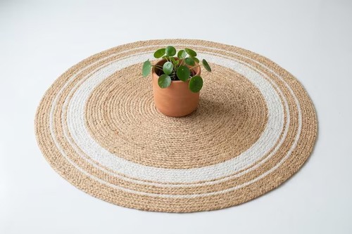 Natural hand knotted round - natural,