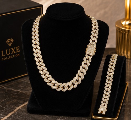 18k gold plated iced - iced, cuban