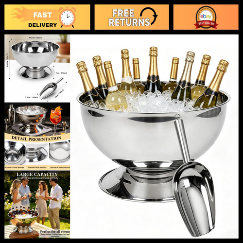 12l stainless steel ice - stainless, bucket