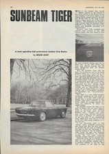 SUNBEAM TIGER MAGAZINE ARTICLE