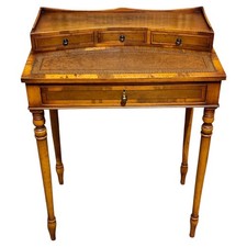 Handsome Small Vintage Yew Writing Table