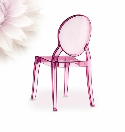 Pink ghost chair elizabeth - pink,