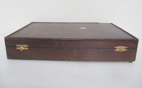 Antique wooden box - box, cutlery