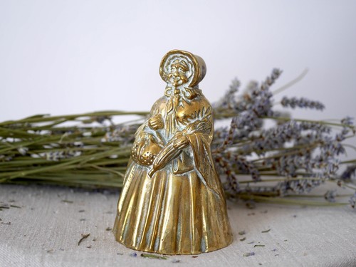 Vintage brass lady bell - vintage,