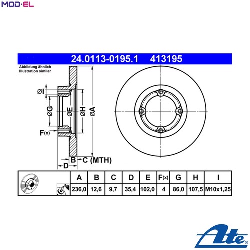 Brake disc 0113 0195 - 2x, 24.0113-0195.1