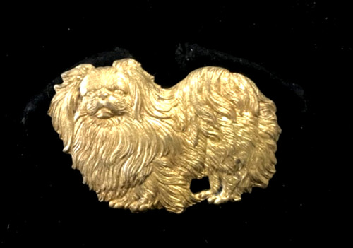 Vintage gold pekingese - gold, dog