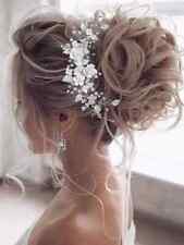 Wedding Hair Slide Accessories Bridal Flower Girl Womens Clip Crown Pearl Silver
