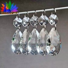 5 Chandelier Oval Drops Glass