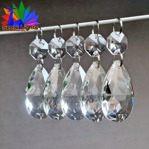 Chandelier oval drops glass - 5,