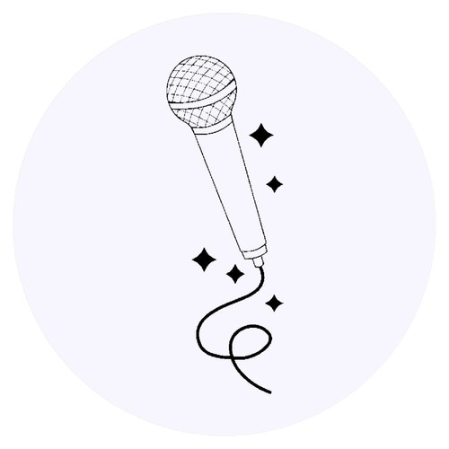 Microphone with glitter - 'microphone,