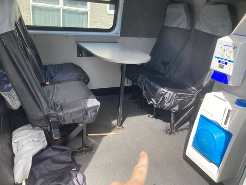 Van rear seats with - van, belts