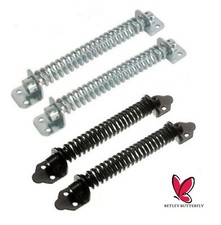 2x Adjustable 8" or 10" GARDEN GATE DOOR CLOSER SPRING Automatic Shed Black Galv