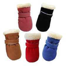 4Pcs Pet Shoes Warm Winter Dog Waterproof Boots Soft Puppy Anti-slip for Cat/Dog
