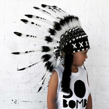 Indian Headdress Adult Child Native American Costume Feather Chief Fancy Dress