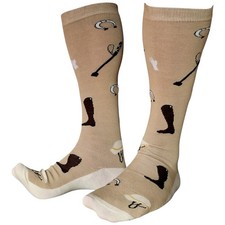 Horse Riding Equipment Boots & Crops Ladies Beige Boot Length Sock Shack Socks