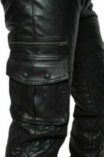 Mens Real Leather Pants Cargo