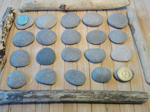 Small flat beach pebbles - flat,