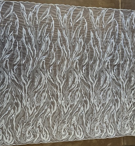 White lace fabric with flame - with,