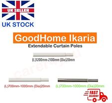 Extendable Curtain Pole Ikaria Matt White, Grey Brushed Nickel Effect B&Q 