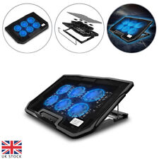 6 Powerful Fans Laptop Cooler Stand For 12-17" Quiet Gaming Cooling Pad Mat Tilt